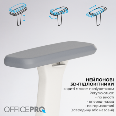 Крісло офісне OfficePro Skyline OC750-W-LG-LG