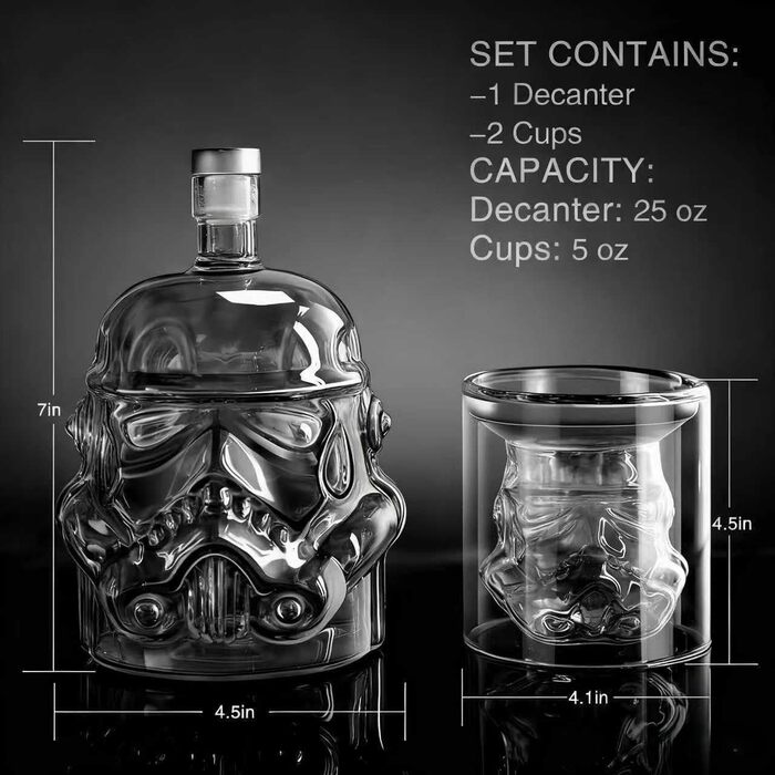 Набір віскі: декантик 750 мл, 2 келихи, для бурбону, скотчу, ірландського віскі, бренді