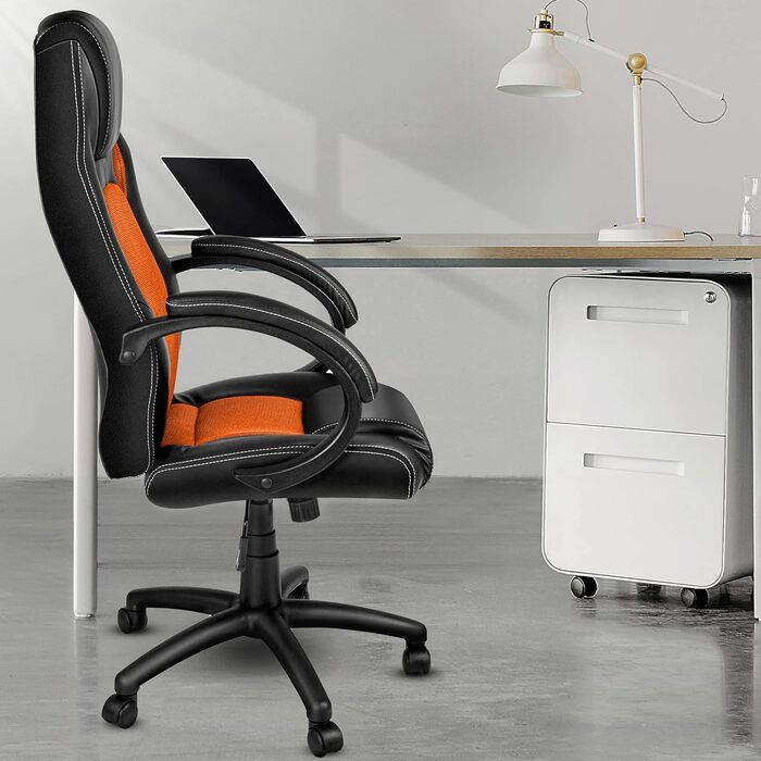 Офісне крісло TRESKO Racing Executive Chair, 14 кольорів, м'які підлокітники, кулісний механізм, протестовано SGS