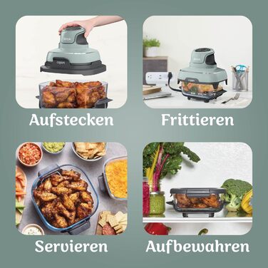 Ninja CRISPi Airfryer: Фритюрниця-конвекційна піч, 3.8 л, 4-в-1, 1700 Вт, Sage (FN101EUSTGD)