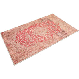 Домашній килимок для ванної, килимок для ванної, не ковзає і миється, Vintage Oriental, Polaroid (червоний) (70 x 120 см)