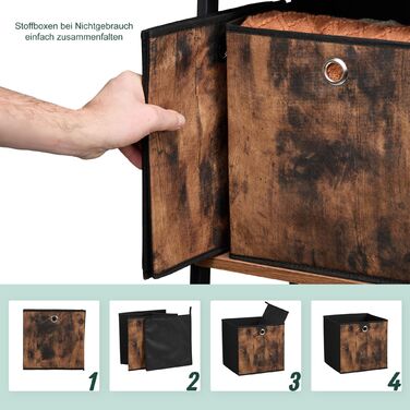 Набір з 6 тканинних контейнерів для зберігання з імітацією дерева Relaxdays