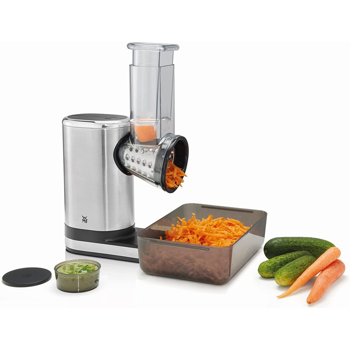 Електричний слайсер для овочів WMF Küchenminis Salat to go: 5 насадок, салатозбірник, Box