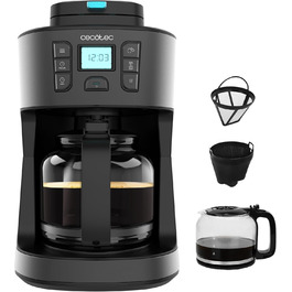 Кавомашина Cecotec Coffee 66 Grind & Drop Essential: вбудована кавомолка, 1086 Вт, до 12 чашок, нержавіюча сталь, автоматичне відключення