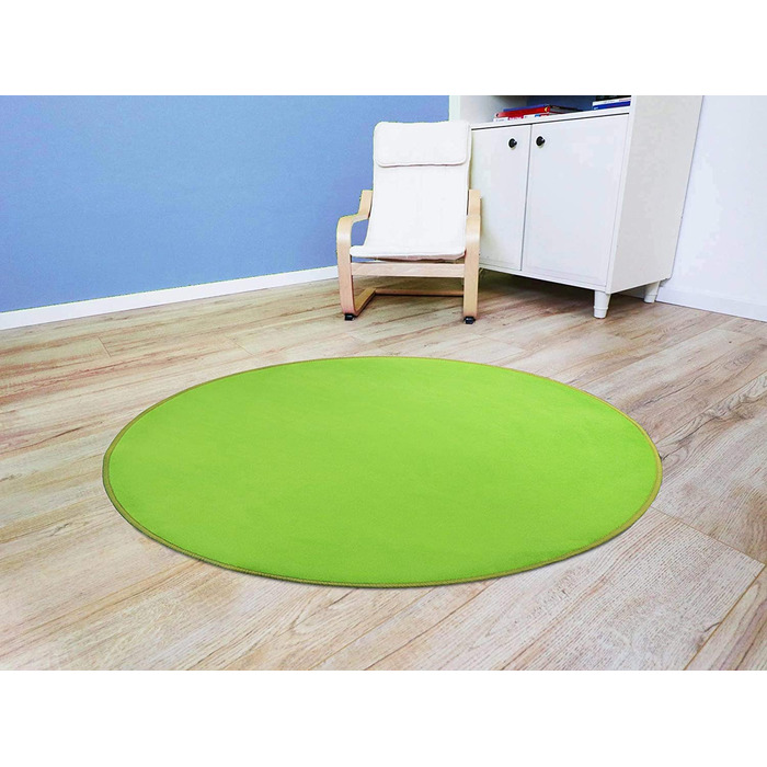Ідеї Primaflor в текстилі дитячий ігровий килим однотонний коло сидінь-близько 100 см, велюровий килим з коротким ворсом для дитячих кімнат, дитячих садків і шкіл (близько 67 см, зелений)