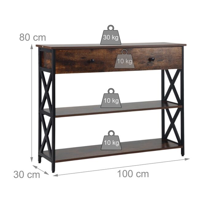 Столик-консоль Relaxdays з ящиком