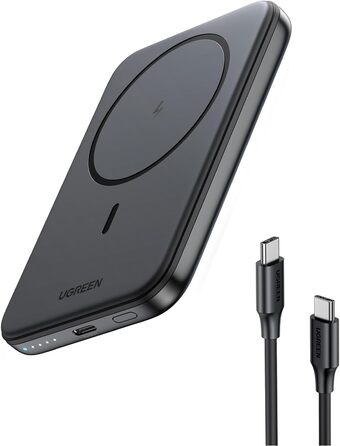 Магнітний павербанк UGREEN Nexode 5000mAh зі швидкою зарядкою USB-C, бездротовий для iPhone 16-12 (чорний)