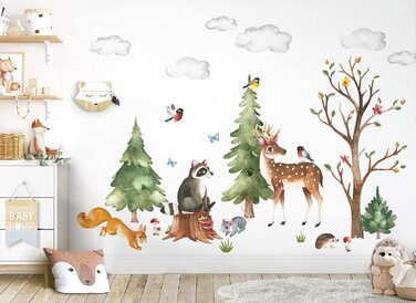 Набір наклейок на стіну Grandora XXL 82х54 см з лісовими тваринами