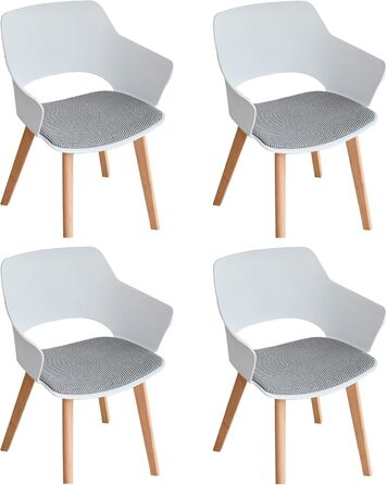 Набір з 4 кухонних стільців GrandCA HOME з масивних дерев'яних ніжок, м'яке сидіння, зелений колір