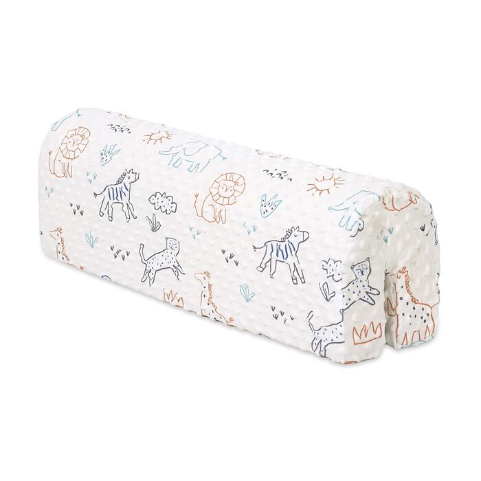 Захист для ліжечка HAVARGO для дітей (90 см) - бортик-пом'якшувач на борти ліжка, знімний чохол (білий)