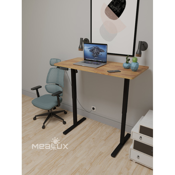 Стіл Mealux PowerDesk Lite Mahogany з електрорегулюванням висоти (арт. EVO-201 Lite Mahogany/B)