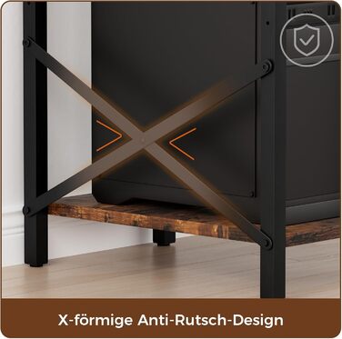 Ігровий стіл Oak & Tea 120x52 см з ящиками, регульованою полицею та тримачем для монітора – для навчання, ігор, роботи та дому. Колір: коричневий та чорний (вінтажний).