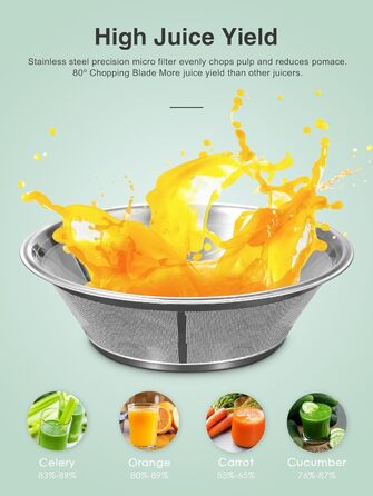 Центрифужний соковитискач QCen: нержавіюча сталь, BPA-free, 500W, для фруктів та овочів