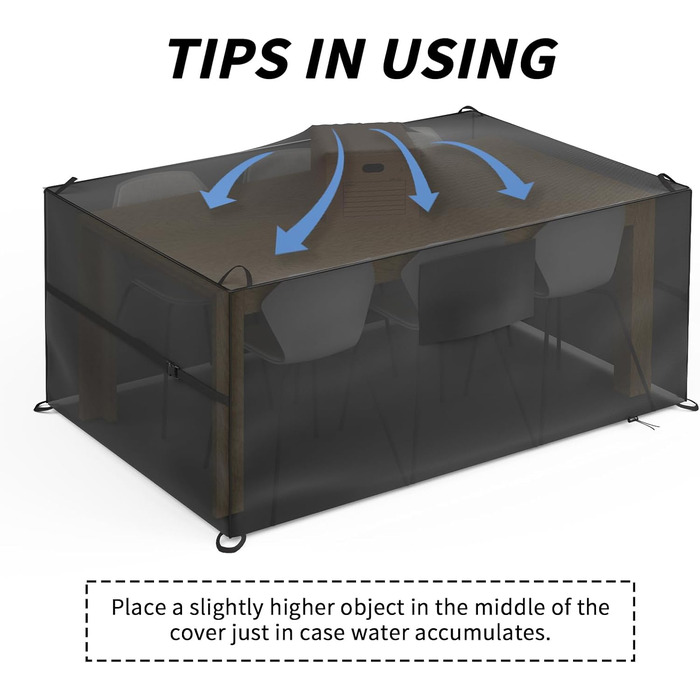 Водонепроникний чохол для садово-патіо меблів 200*160*70 см, 420D Oxford, захист від УФ, анти-PU, зимовий, для саду та тераси