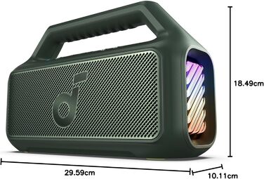 Soundcore Boom 2 - Портативна Bluetooth Колонка, 80W, Сабвуфер, LED, IPX7, 24h, USB-C, BT 5.3