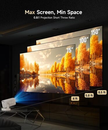 Magcubic HY310 Міні проектор 4K з автофокусом, Android, WiFi 6, BT 5.4, 180° поворот, портативний, 5W динамік, 2025