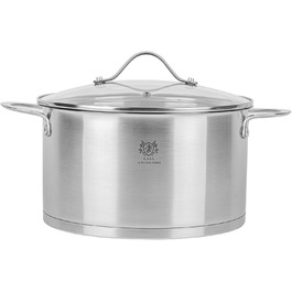 Нержавіюча каструля Karl Hausmann 3.6L, Ø 20 см - каструля з нержавіючої сталі з кришкою для всіх типів плит (індукція)