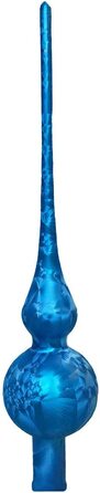 Джек Різдвяна ялинка мереживо Тюрінгського скла 28 см мереживо ручної видувки крижаний лак глянсовий матовий, колір (Морський синій)
