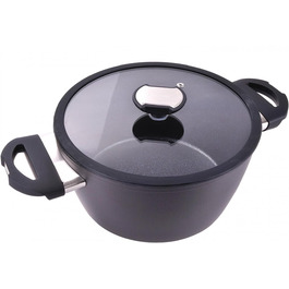 Каструля Berndes Balance Induction Enduro з індукційним дном, 24 см, чорна, з ефектом кованого заліза, для всіх типів плит