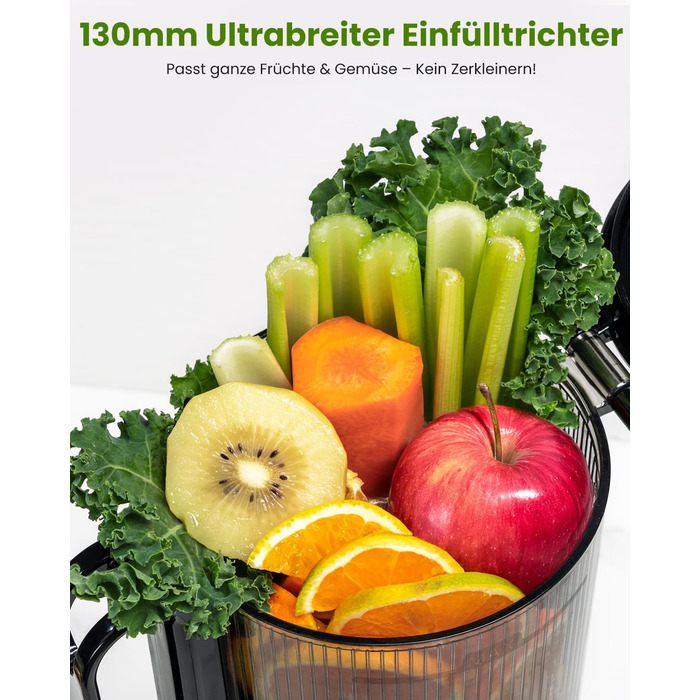 LINKChef Slow Juicer: повільний соковичавник для овочів та фруктів, 1.8 л, з функцією реверсу, BPA Free