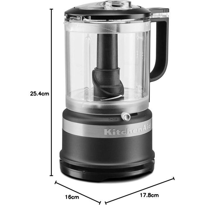 Подрібнювач Kitchenaid 5KFC0516EBM пластик 1.19 літра, матовий чорний