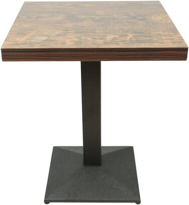 Стол кухонний Homewell квадратний на одній ніжці, 60x60x75 см, коричневий (вінтажний дизайн годинника), для 4 осіб