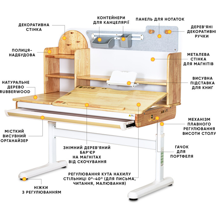 Дитячий стіл Mealux Timberdesk L (арт. BD-690 Wood L)