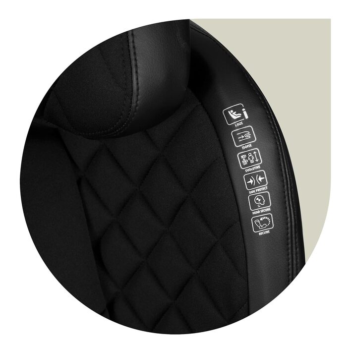 Автокрісло Nukido 15-36 кг, ISOFIX, регулювання підголівника та нахилу, чорний