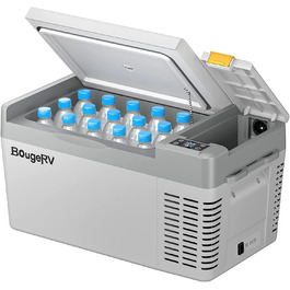 Автомобільний компресорний холодильник BougeRV CRPRO 20L (12/24V DC, 110-240V AC) -22℃~10℃, для авто, кемпінгу, подорожей, сірий