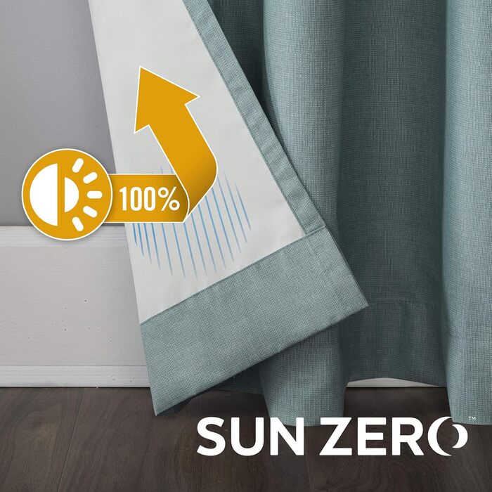 Теплові штори Sun Zero Columbia, 100 Blackout, 127x160 см, 2 шт. и, Синій