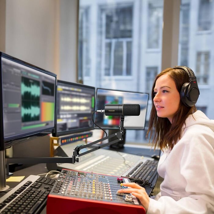 Мікрофонна стійка Tonor T40LP з гнучким кріпленням для мікрофона (чорна, пружинний механізм) - для геймінгу, подкастів, запису