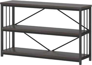 Низька полиця для книг IBF з 3 ящиками, індустріальний стиль, 120x34x74 см, темний дуб