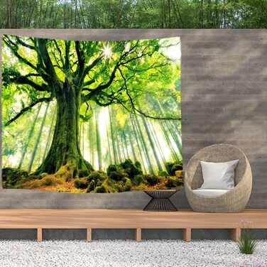 Дерево Сонячне світло Дерева Природа - Гобеленовий плакат - 200x150 см - Садовий плакат - Гобелен великий - прикраса аксесуара для саду та вітальні