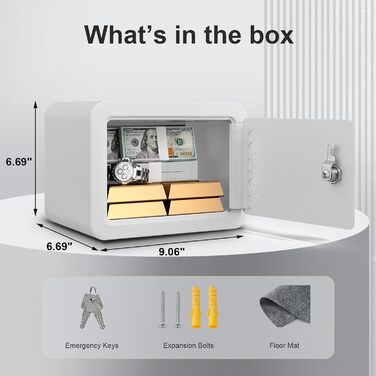 Сейф Marcree 0,23 Cub Safe - міні-сейф для грошей, монет та особистих речей (білий)