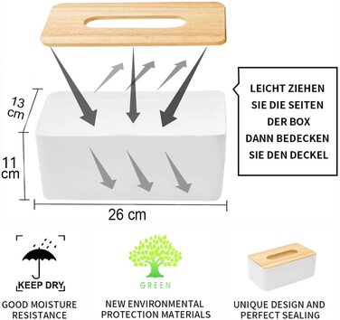 Диспенсер для косметичних серветок Pojah 26x13x11 см білий