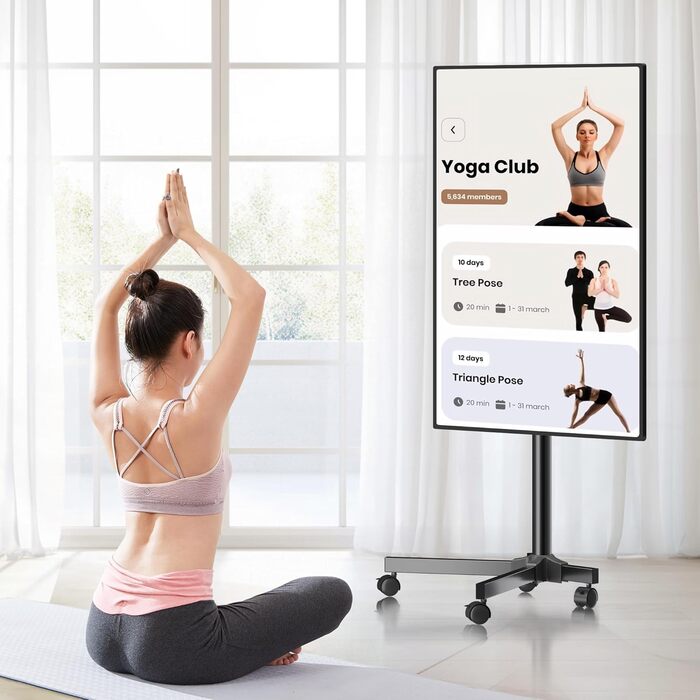 Підставка для телевізора XINLEI, телевізійна візок для телевізорів 13-50 дюймів, регульована висота, кут нахилу 30°, з колесами, VESA 200x200 мм, ML1350