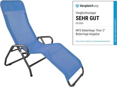 Лежак для басейну та сауни MFG, 3', антрацитовий/блакитний