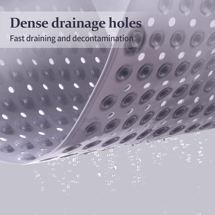 Килимок для душу з антиковзаючим покриттям, 60x90 см (Сірий)