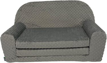 Дитячий розкладний диван FORTISLINE Mini 2в1 40x78x45 см, сірий плюш, знімний чохол, мотив Кошеня, для дітей, пінополіуретан