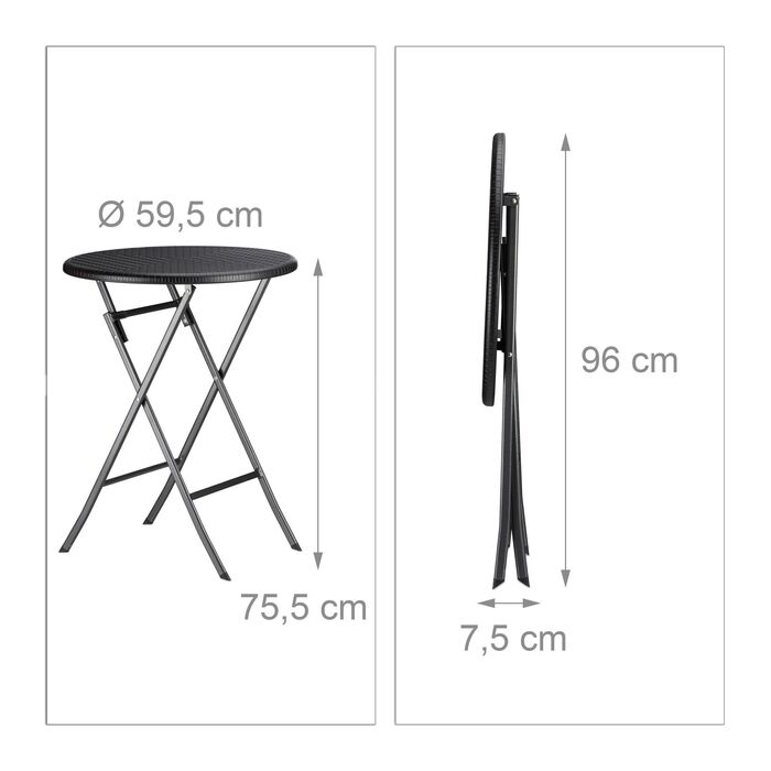 Набір садових меблів Relaxdays BASTIAN (3 шт.)