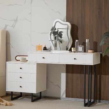 Сучасний туалетний столик ModernLuxe з дзеркалом та 5 шухлядами (100x76x40 см)