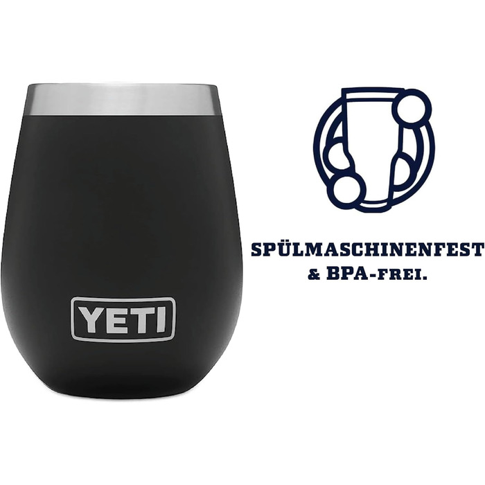 Термокружка YETI Rambler, нержавіюча сталь, з кришкою MagSlider, чорна, 10 oz (296 мл)