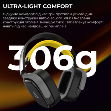 Бездротова ігрова гарнітура Ajazz AHM09 MAX Black Gray Yellow (AHM09-MAX-BGY)