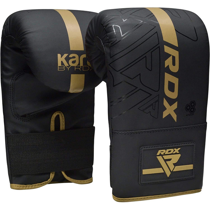 Боксерські рукавички RDX для тренувань з кікбоксингу і муай Тай, боксерські рукавички зі шкіри Майя хід Кара для бойових мистецтв, спарингу, боксу, ММА, боксерські рукавички для фітнесу, перфоратор, мішок з піском (багаторазовий) (Золотий)