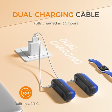 OCOOPA Нагрівач для рук 2 шт., 5200mAh, Магнітний, Електричний, для кемпінгу, на подарунок (чорний/синій)