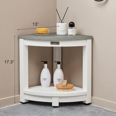 Крісло для душу Eck-Duschhocker, водонепроникне, з полівуд, для ванної кімнати, біле (білий+сірий)