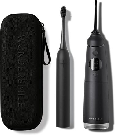Електрична зубна щітка Wondersmile PRO - Перевірена TÜV, 4 режими, 60 днів роботи від акумулятора, чорний комплект для догляду за порожниною рота