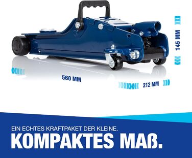 Гідравлічний домкрат NTG 2T для легкових авто та занижених транспортних засобів, 85-375 мм, вантажопідйомність 2000 кг