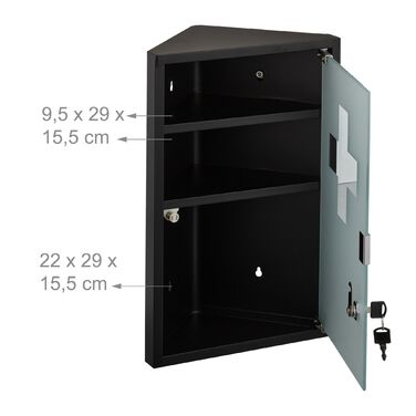 Шафка для медикаментів Relaxdays зі скляними дверцятами