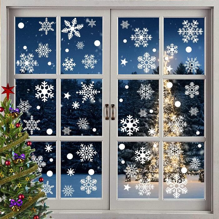 Різдвяні наклейки на вікна NA 260 шт білі